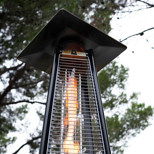 Cecotec ReadyWarm 8900 Outdoor Microclimate Calefactor Exterior A Gas Butano O Propano Con Forma De Pirámide. Ruedas Para Su Desplazamiento Y Termostato Regulable. Diseño De Acero De Gran Durabilidad. Calefactor Exterior