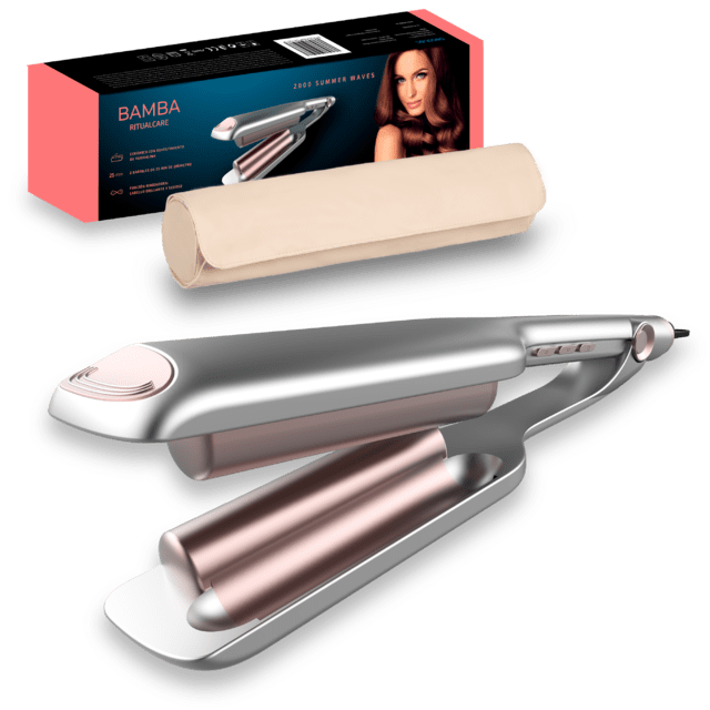 Cecotec RitualCare 2000 Summer Waves. Plancha de Ondas de Cerámica y Revestimiento Turmalina Temperatura regulable LCD Cable 360 º de 1 8m Incluye Bolsa de viaje Plancha de ondas de cerámica con revestimiento de turmalina