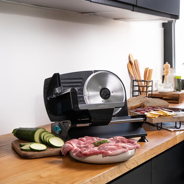 Cecotec Rock’nCut Shuriken Steel Cortafiambres De Acero De 200 W Que Contiene Un Disco De 190 Mm De Diámetro Y Un Sistema De Ajuste Gradual Con Máxima Precisión De Grosor De 0 A 15 Mm. Cortafiambres De Metal