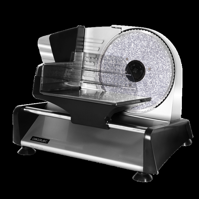 Cecotec Rock'nCut Twin. Cortafiambres De 180 W Con 2 Discos Intercambiables Para Cortar Fiambre O Pan Revestimiento RockStone Antiadherente Precisión De Grosor Hasta 15 Mm Cortafiambres  