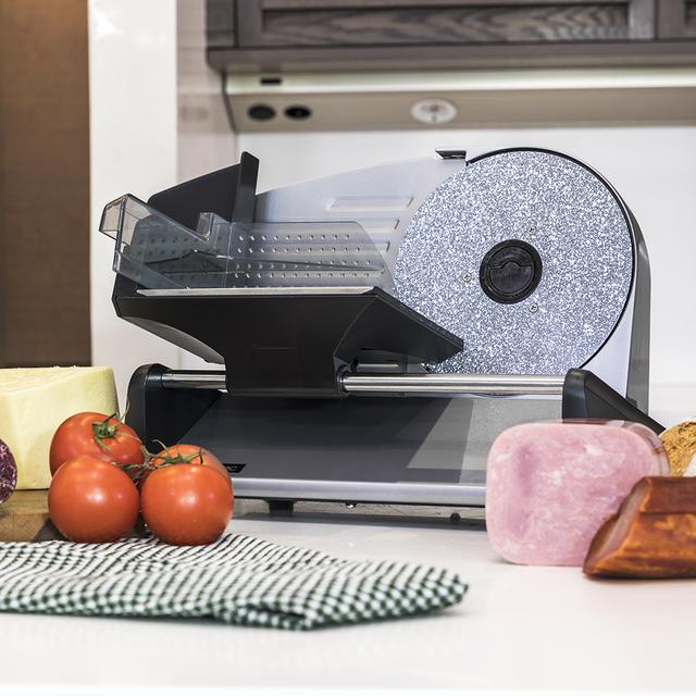 Cecotec Rock'nCut Twin. Cortafiambres De 180 W Con 2 Discos Intercambiables Para Cortar Fiambre O Pan Revestimiento RockStone Antiadherente Precisión De Grosor Hasta 15 Mm Cortafiambres  