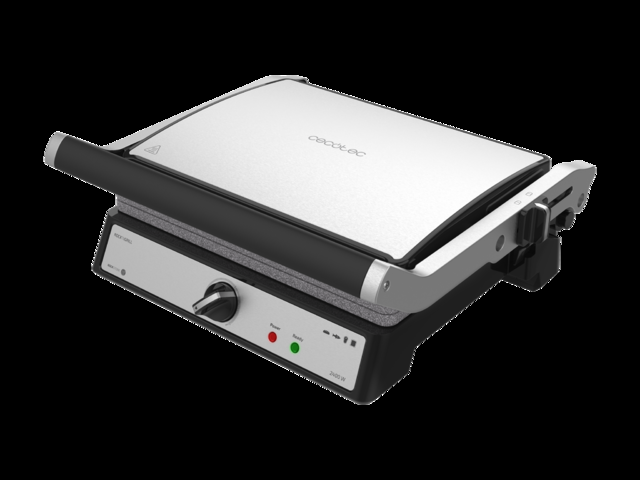 Cecotec Rock’nGrill 2400 UltraRapid Parrilla Eléctrica De 2400W De Potencia Revestimiento De Piedra RockStone Apertura De 180º Y Placa Superior Flotante. Parrilla Eléctrica
