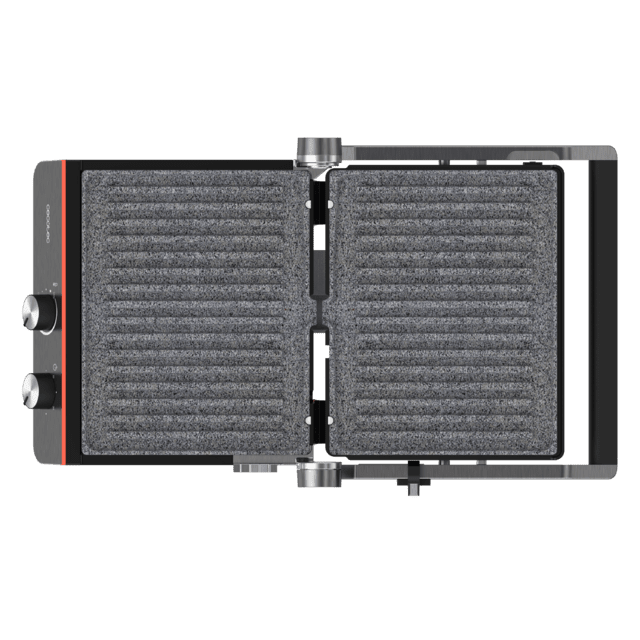 Cecotec Rock'nGrill Blaze Neon Parrilla Eléctrica De 2200 W Que Ajusta El Tiempo Y Temperatura Posee Placas Extraíbles Con Revestimiento RockStone Aptas Para Lavavajillas Y Apertura De 180º. Parrilla Eléctrica