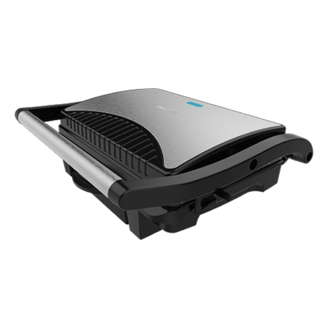 Cecotec Rock'nGrill Dark 1000. Parrilla Electrica de 1000 W Revestimiento de Piedra Bandeja Recogegrasas Placa Superior Flotante Superficie 25 4x17 5 cm Libre de PTFE PFOA Parrilla eléctrica