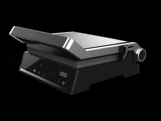 Cecotec Rock'nGrill Smart. 2000W Parrilla Eléctrica De Potencia Sistema De Ajuste De Tiempo Y Temperatura Apertura 180º Placas Extraíbles Aptas Para Lavavajillas Bandeja Recogegrasas Parrilla Eléctrica