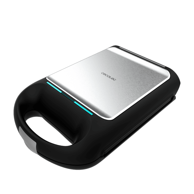 Cecotec Rock'nToast Family Grill. Sandwichera con 1500 W Placa Grill Revestimiento Antiadherente Sistema giratorio 180º Rapidez de Calentamiento Acabados en Acero Inoxidable Sandwichera
