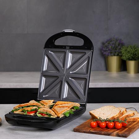 Cecotec Rock'nToast Family Sandwichera 3 En1. 1500 W Capacidad Para 4 Sandwiches Revestimiento Antiadherente 3 Placas Intercambiables Rapidez Y Tostado Uniforme Acero Inox Plancha De Cocina