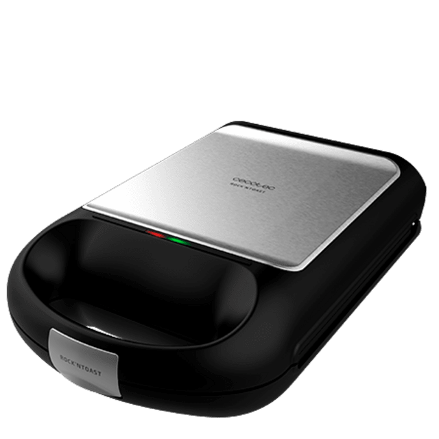 Cecotec Rock'nToast Family. Sandwichera con 1500 W Capacidad para 4 Sandwiches Revestimiento Antiadherente Rapidez de Calentamiento y Tostado uniforme Acero Inoxidable Plancha de cocina