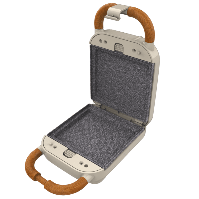 Cecotec Rock'nToast Retro One Beige Sandwichera Con Estilo Retro Con Capacidad Para Un Sandwich Y 3 Pares De Placas Desmontables