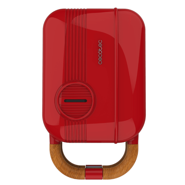 Cecotec Rock'nToast Retro One Red Sandwichera Con Estilo Retro Con Capacidad Para Un Sandwich Y 3 Pares De Placas Desmontables. Sandwichera