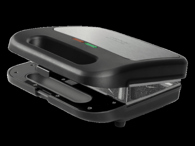 Cecotec Rock´nToast Sandwichera 3 en 1. 800 W 2 Sándwiches Acabado en Acero Inoxidable 3 Placas intercambiables con Revestimiento Rockstone Sandwichera