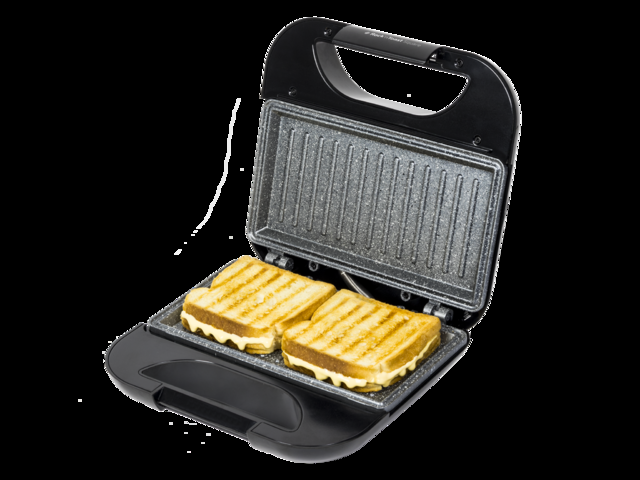 Cecotec Rock’nToast Square Sandwichera Con Revestimiento Antiadherente. 750 W Capacidad Para 2 Sandwiches Superficie Grill Asa Tacto Frío Recogecables Sandwichera Grill