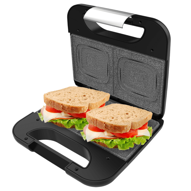 Cecotec Rock'nToast Square + Sandwichera De 2 Sándwiches Con Acabados En Acero Inoxidable 800 W De Potencia Y Placas Cuadradas Con Revestimiento Antiadherente. Sandwichera