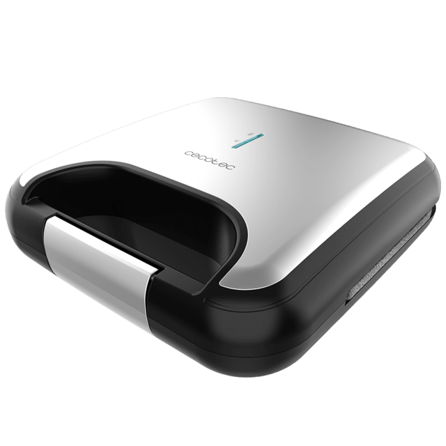 Cecotec Rock'nToast Square + Sandwichera de 2 sándwiches con acabados en acero inoxidable 800 W de potencia y placas cuadradas con revestimiento antiadherente. Sandwichera