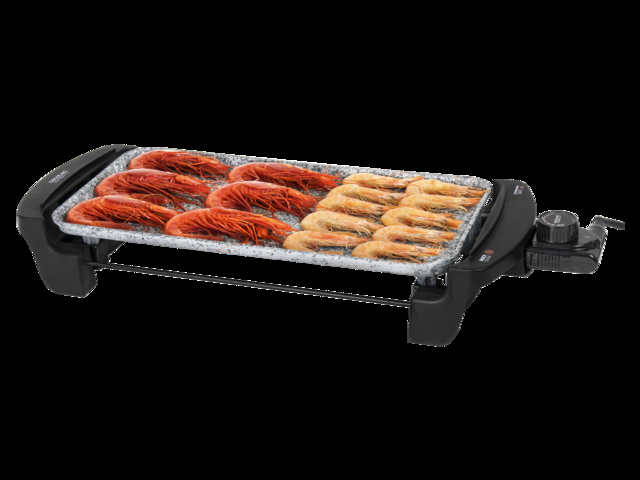 Cecotec Rock&Water 2000. Plancha Eléctrica Con 1800 W Revestimiento Piedra RockStone Termostato Regulable Piezas Aptas Para Lavavajillas Amplia Superficie De Cocinado Cajetín Recogegrasas Plancha De Asar Eléctrica De Cocina