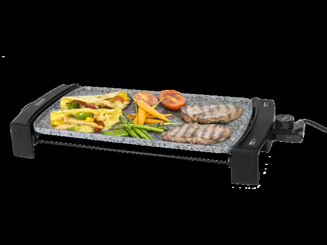Cecotec Rock&Water 2500 - Plancha De Asar Eléctrica De Gran Potencia Apta Para Limpieza En Lavavajillas Con Revestimiento De Piedra Rockstonec Superficie De 45 X 25 Cm Plancha De Asar Eléctrica