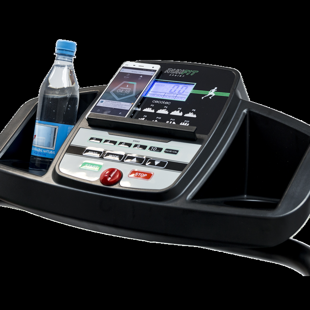 Cecotec RunnerFit Sprint. Cinta De Correr Eléctrica Plegable Con Pulsómetro Portabotellas Brazos De Agarre De Espuma Pantalla LED 12 Programas Hasta 14 Km/h Peso Máximo 120 Kg Cinta De Correr Plegable