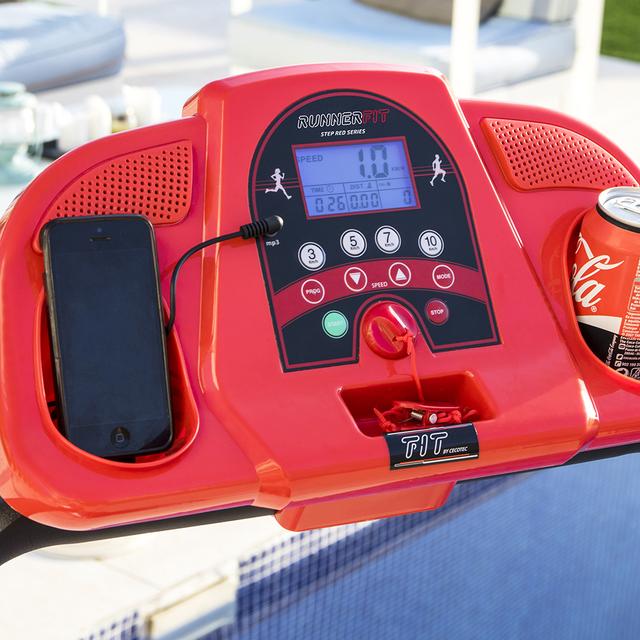 Cecotec RunnerFit Step Red. Cinta De Andar Eléctrica Plegable De 1000 W 3 Niveles De Inclinación Pantalla LED Altavoces Portabotellas 12 Programas Hasta 10 Km/h Ruedas Peso Máximo 120 Kg Cinta De Andar Plegable
