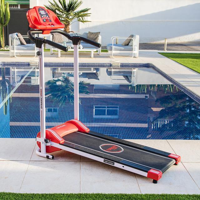 Cecotec RunnerFit Step Red. Cinta De Andar Eléctrica Plegable De 1000 W 3 Niveles De Inclinación Pantalla LED Altavoces Portabotellas 12 Programas Hasta 10 Km/h Ruedas Peso Máximo 120 Kg Cinta De Andar Plegable