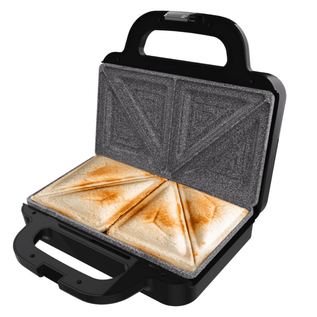 Cecotec Sandwichera con capacidad para dos sandwiches con rellenos generosos y placas de sandwiches triangulares. Sandwichera