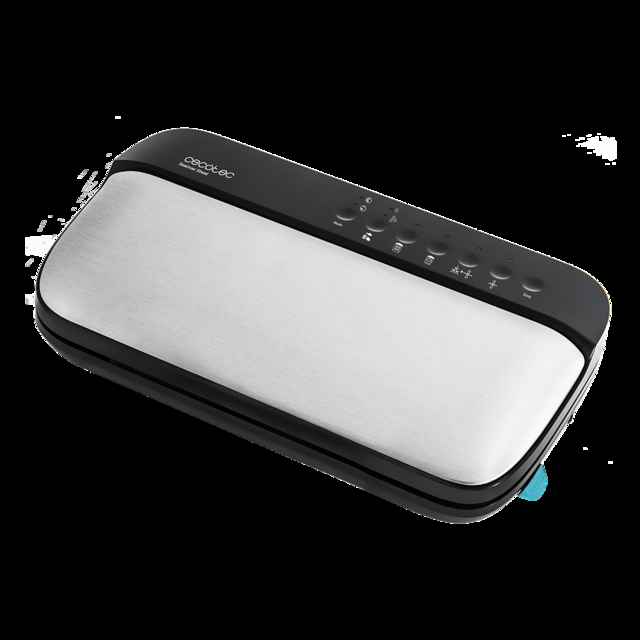 Cecotec Sealvac Steel. Envasadora al Vacío de 120 W Presión de 0 9 Bar 4 Modos de Funcionamiento Compatible con Bolsas Genéricas Incluye 5 Bolsas Toma y Tubo para botes y Rollo gofrado Envasadora al vacío doméstica  