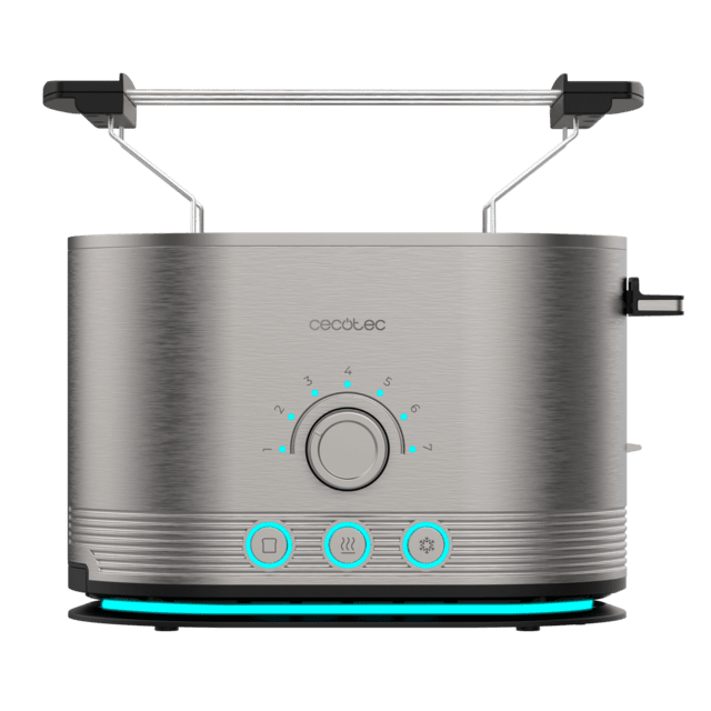 Cecotec Shine&Toast Double Tostador Vertical De Acero Con Doble Ranura Corta Y Anillo Luminoso Con Capacidad Para 2 Tostadas. Tostador Vertical 