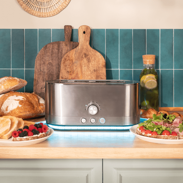 Cecotec Shine&Toast Extra Double Tostador Vertical De Acero Con Doble Ranura Larga Y Anillo Luminoso Con Capacidad Para 4 Tostadas. Tostador Vertical 