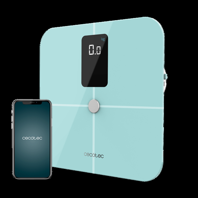 Cecotec Surface Precision 10400 Smart Healthy Vision Blue. Báscula De Baño Inteligente Con Medición De Bioimpedancia App Gran Pantalla 17 Parámetros Báscula Bioimpedancia De Baño