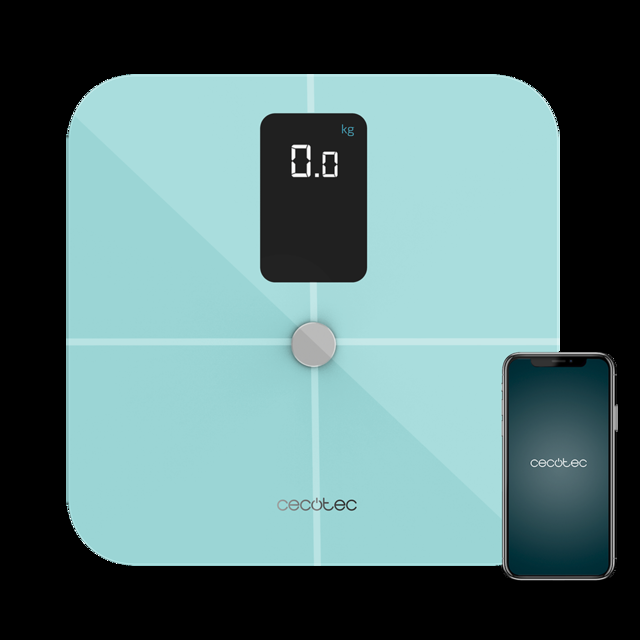 Cecotec Surface Precision 10400 Smart Healthy Vision Blue. Báscula de Baño inteligente con Medición de Bioimpedancia App Gran Pantalla 17 Parámetros Báscula bioimpedancia de baño