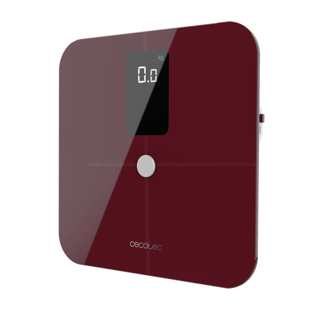 Cecotec Surface Precision 10400 Smart Healthy Vision Garnet. Bascula De Baño Inteligente Con Medición De Bioimpedancia App 15 Parámetros Básculas De Baño