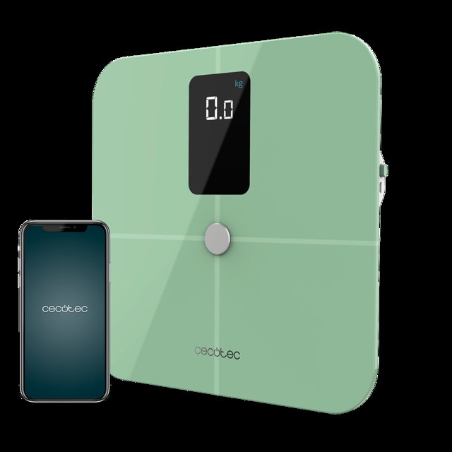 Cecotec Surface Precision 10400 Smart Healthy Vision Green. Báscula De Baño Inteligente Con Medición De Bioimpedancia App 15 Parámetros Báscula De Baño