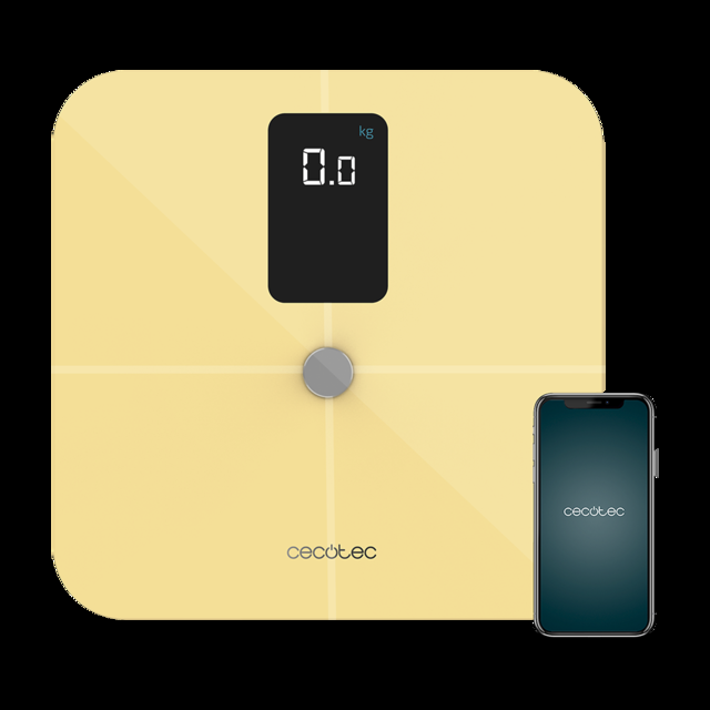 Cecotec Surface Precision 10400 Smart Healthy Vision Yellow. Báscula De Baño Inteligente Con Medición De Bioimpedancia App 15 Parámetros Báscula Bioimpedancia De Baño  