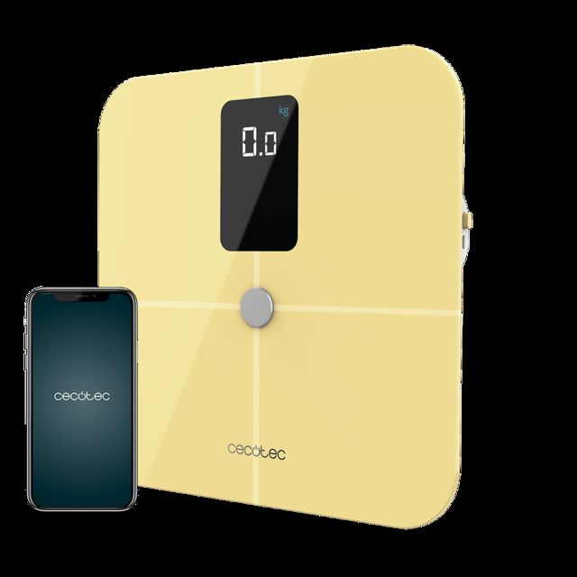 Cecotec Surface Precision 10400 Smart Healthy Vision Yellow. Báscula De Baño Inteligente Con Medición De Bioimpedancia App 15 Parámetros Báscula Bioimpedancia De Baño  