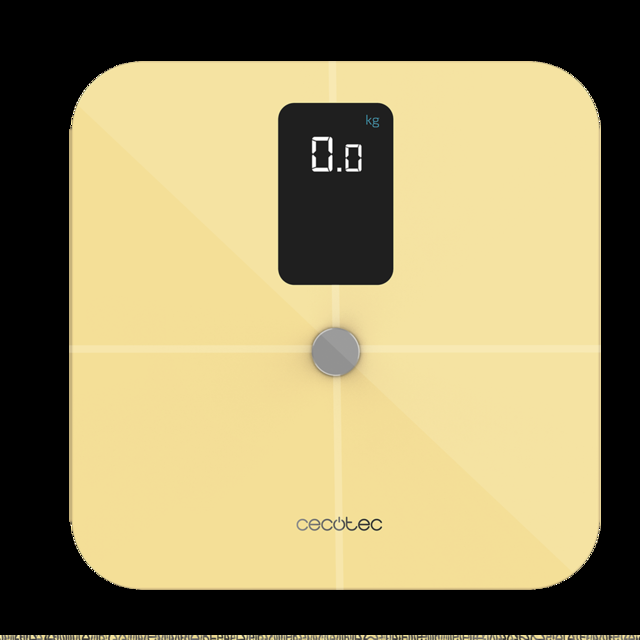 Cecotec Surface Precision 10400 Smart Healthy Vision Yellow. Báscula de Baño inteligente con Medición de Bioimpedancia App 15 Parámetros Báscula bioimpedancia de baño  