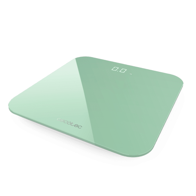 Cecotec Surface Precision 9350 Healthy Mint. Báscula De Baño Digital Carga USB Pantalla LED Invisible 300 X 300 Mm 4 Sensores De Medición Hasta 180 Kg Báscula De Baño Digital Con Carga USB Y Pantalla Invisible