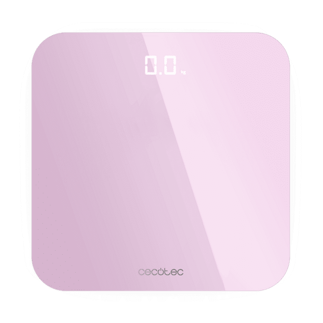 Cecotec Surface Precision 9350 Healthy Rose. Báscula de Baño Digital Carga USB Pantalla LED Invisible 300 x 300 mm 4 Sensores de medición Hasta 180 Kg Báscula de baño digital con carga USB y pantalla invisible
