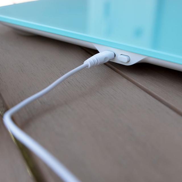 Cecotec Surface Precision 9350 Healthy Sky. Báscula De Baño Digital Con Carga USB Pantalla LED Invisible 300 X 300 Mm 4 Sensores De Medición Hasta 180 Kg Báscula De Baño Digital Con Carga USB Y Pantalla Invisible