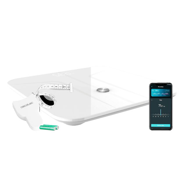 Cecotec Surface Precision 970 Smart Healthy Báscula De Baño Con Función De Bioimpedancia Conectividad Bluetooth Y Superficie De Vidrio Templado De Alta Seguridad.  Báscula De Baño 