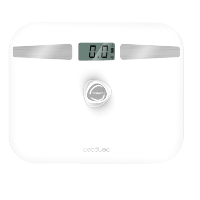 Cecotec Surface Precision EcoPower 10200 Smart Healthy. Báscula De Baño Con Pulsador Superficie De Vidrio Templado De Alta Seguridad Sensores De Precisión App Báscula De Baño Digital De Alta Precisión Recargable