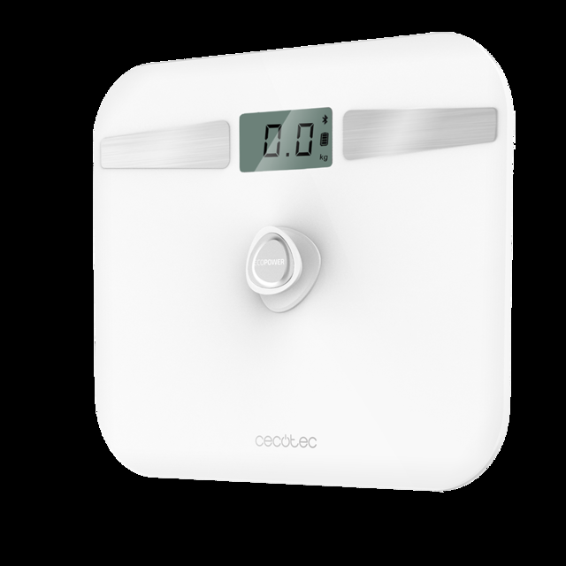 Cecotec Surface Precision EcoPower 10200 Smart Healthy. Báscula De Baño Con Pulsador Superficie De Vidrio Templado De Alta Seguridad Sensores De Precisión App Báscula De Baño Digital De Alta Precisión Recargable