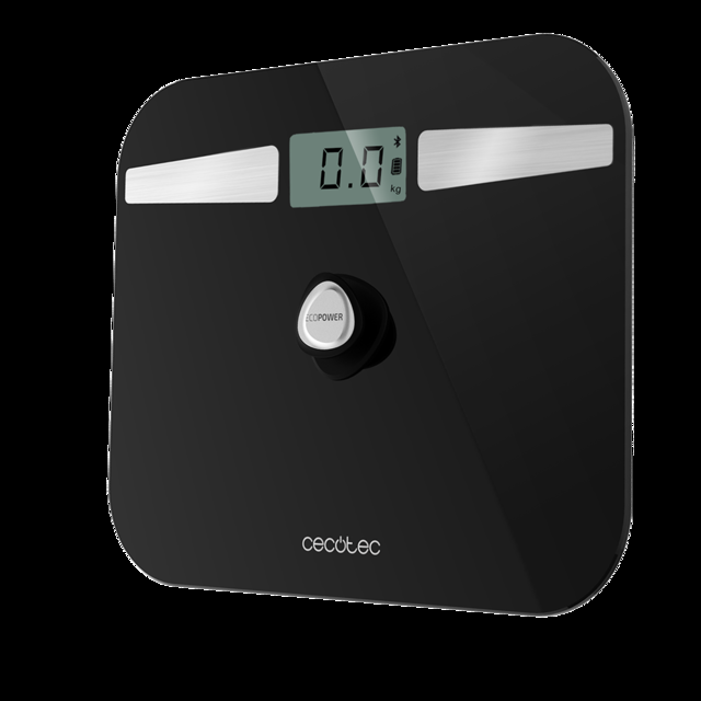 Cecotec Surface Precision EcoPower 10200 Smart Healthy Black. Báscula De Baño Con Pulsador Superficie De Vidrio Templado De Alta Seguridad Sensores De Precisión APP Báscula De Baño Digital De Alta Precisión Recargable