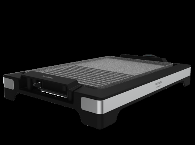 Cecotec Tasty&Grill 2000 Inox MixStone. Plancha de asar eléctrica con Acabados en acero inoxidable Termostato regulable Placa antiadherente. Plancha eléctrica cocina 2000 W