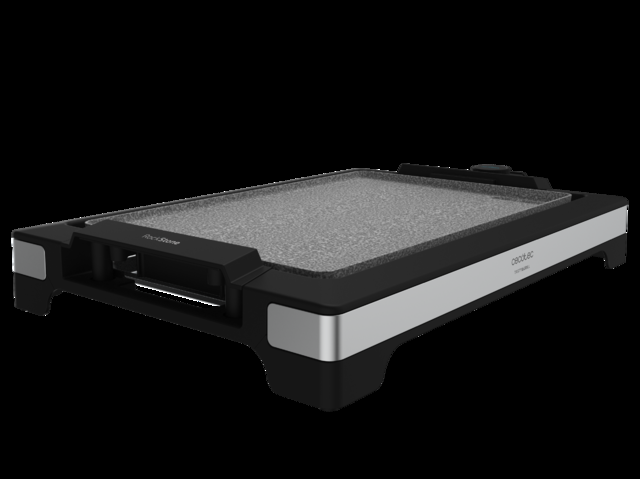 Cecotec Tasty&Grill 2000 InoxStone. Plancha eléctrica de 2000 W Placa RockStone antiadherente Termostato regulable 5 niveles potencia Placa extraíble Apta lavavajillas Plancha eléctrica cocina 2000 W