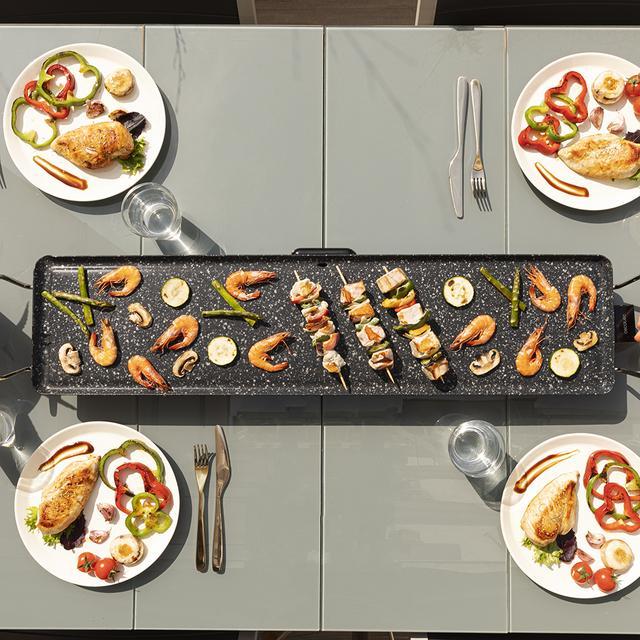 Cecotec Tasty&Grill 3000 RockWater XXL. 2400 W Plancha De Asar Eléctrica Con Gran Superficie 90x22cm Revestimiento Piedra RockStone Antiadherente Termostato Regulable Plancha Eléctrica Cocina 2400 W