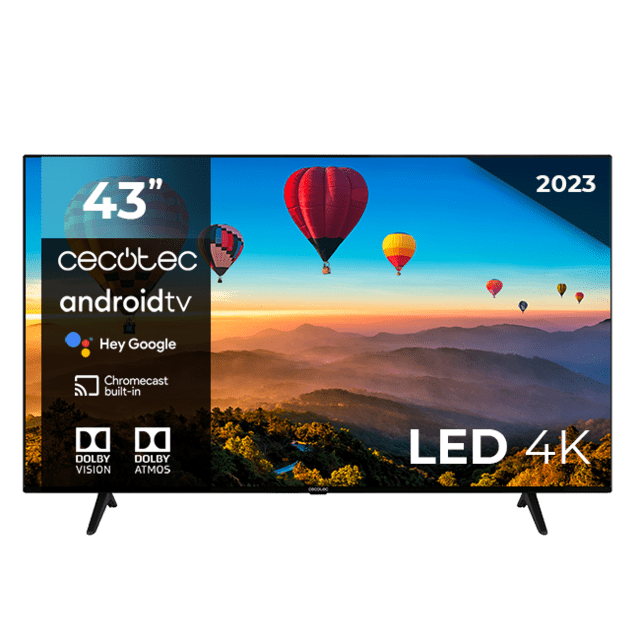 Cecotec Televisión LED 43” TV Cecotec A1 series ALU10043SM con resolución 4K UHD y sistema operativo Android TV. Televisión LED 43" Smart TV