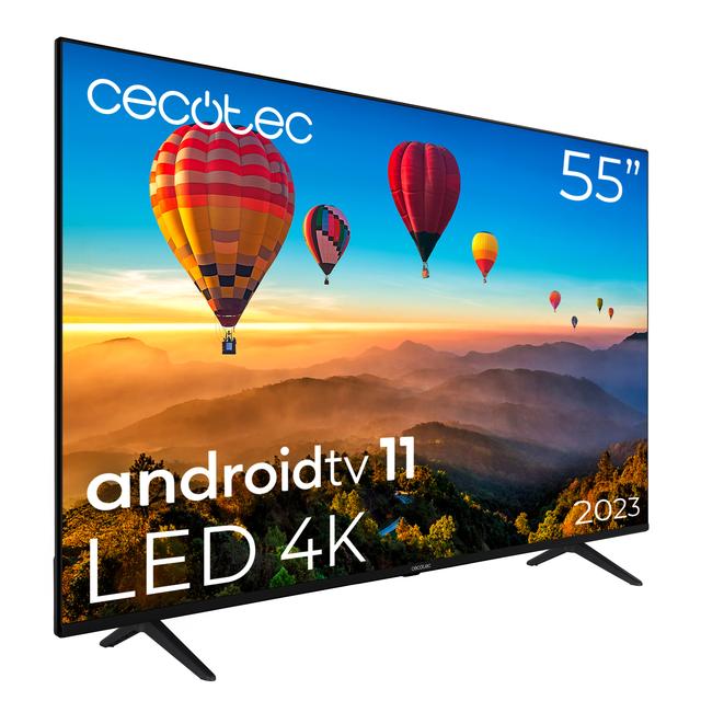 Cecotec Televisión LED 55” TV Cecotec A1 Series ALU10055S Con Resolución 4K UHD Y Sistema Operativo Android TV Televisión LED 55" Smart TV
