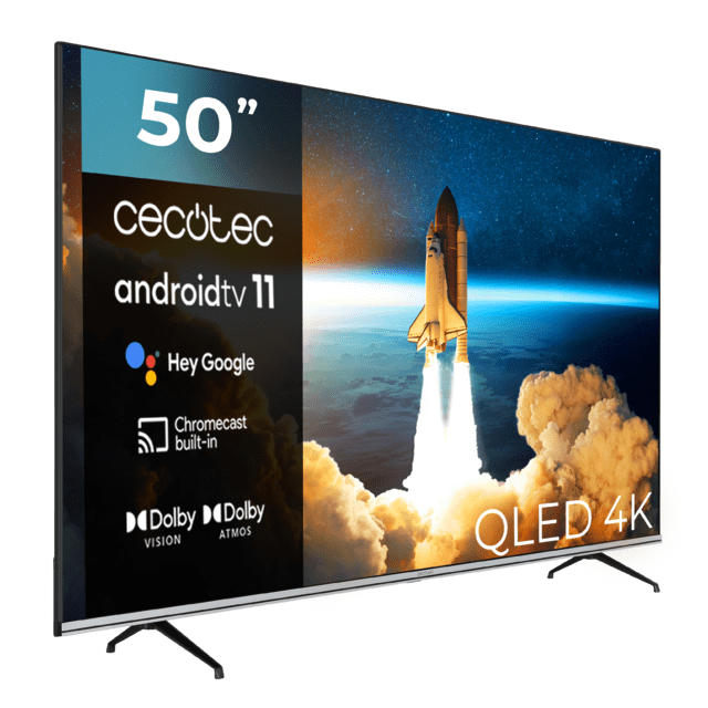 Cecotec Televisión TV Cecotec V1 Series VQU10050S QLED 50” Con Resolución 4K UHD Y Sistema Operativo Android TV Televisión QLED 50" Smart TV