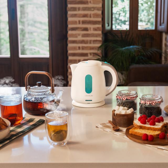 Cecotec Thermosense 140 White Hervidor De Agua De 1 Litro De Capacidad Libre De BPA Y Con 2200 W. Hervidor De Agua Eléctrico