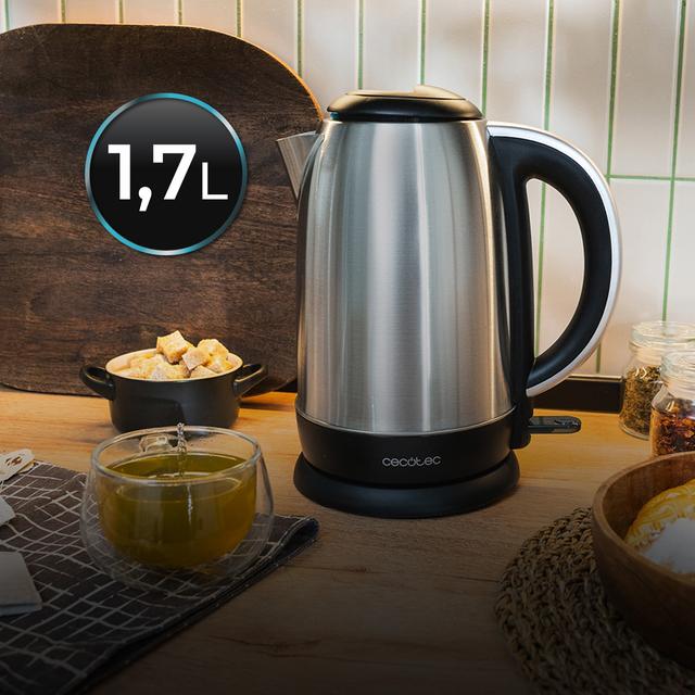 Cecotec Thermosense 200 Steel Hervidor De Agua De 1 7 Litros Cuerpo De Acero Inoxidable Y Con 2200 W. Hervidor De Agua 