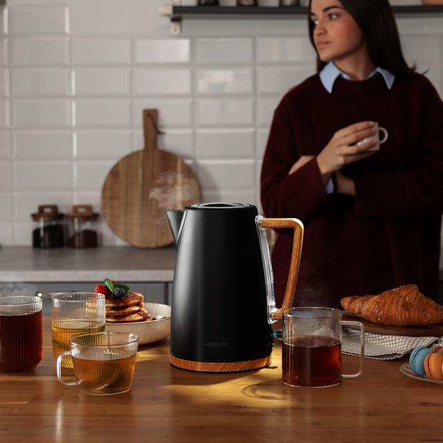 Cecotec ThermoSense 200 Woody Hervidor De Agua Eléctrico Para Infusiones Con 1 7 Litros De Capacidad. Hervidor De Agua Eléctrico